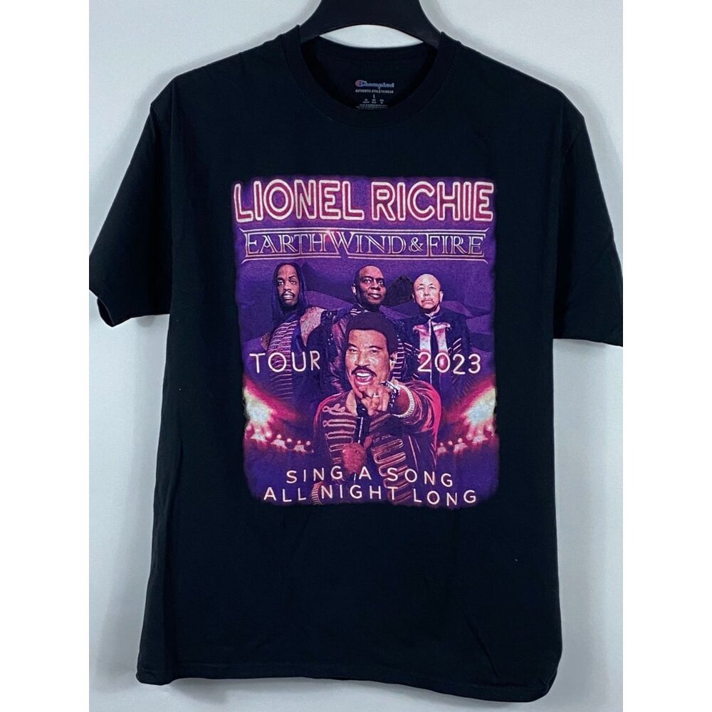 Champion Lionel Richie Earth Wind & Fire 2023 Tour Tee Shirt Black L F66